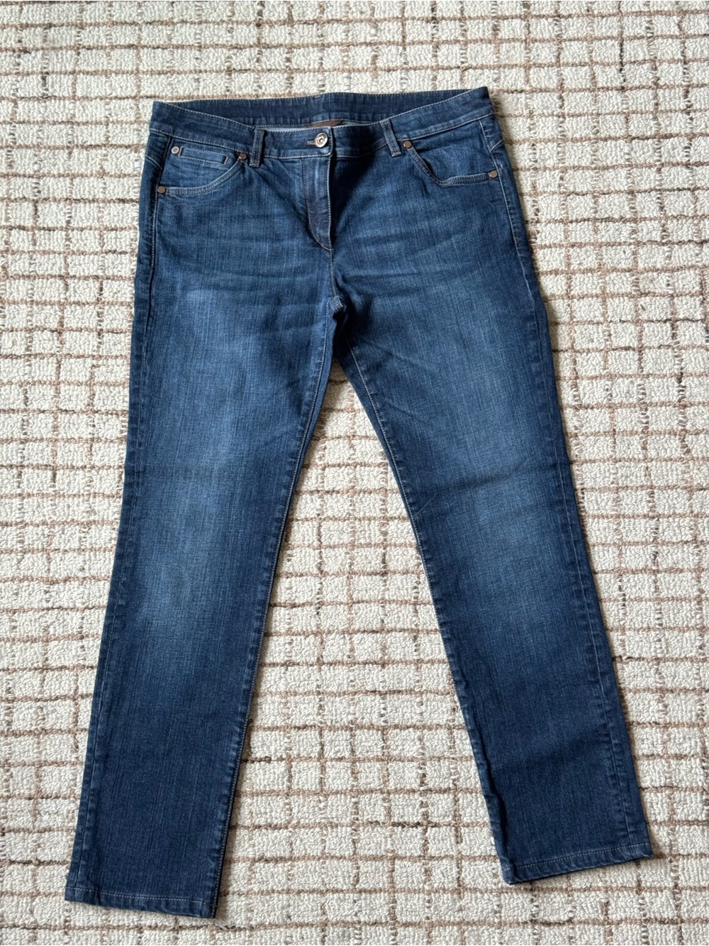 Brunello Cucinelli Women's Skinny Jeans Blue Stretch Denim Italy Luxury Size 10
